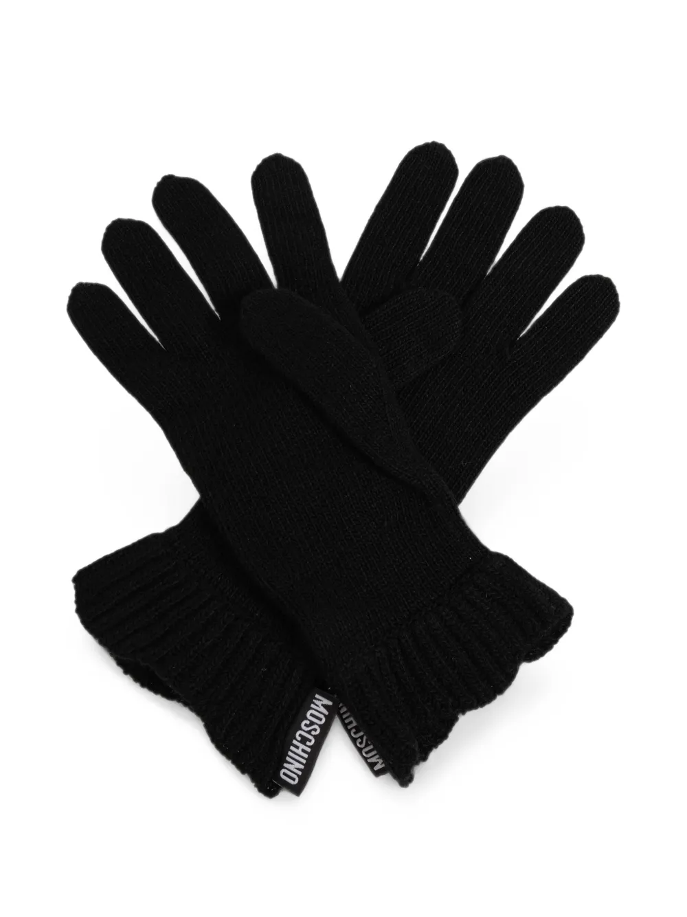Moschino Handschoenen met logopatch Zwart