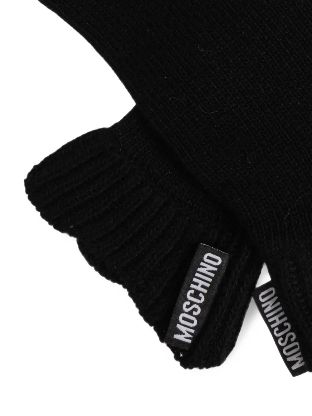 Moschino Handschoenen met logopatch Zwart