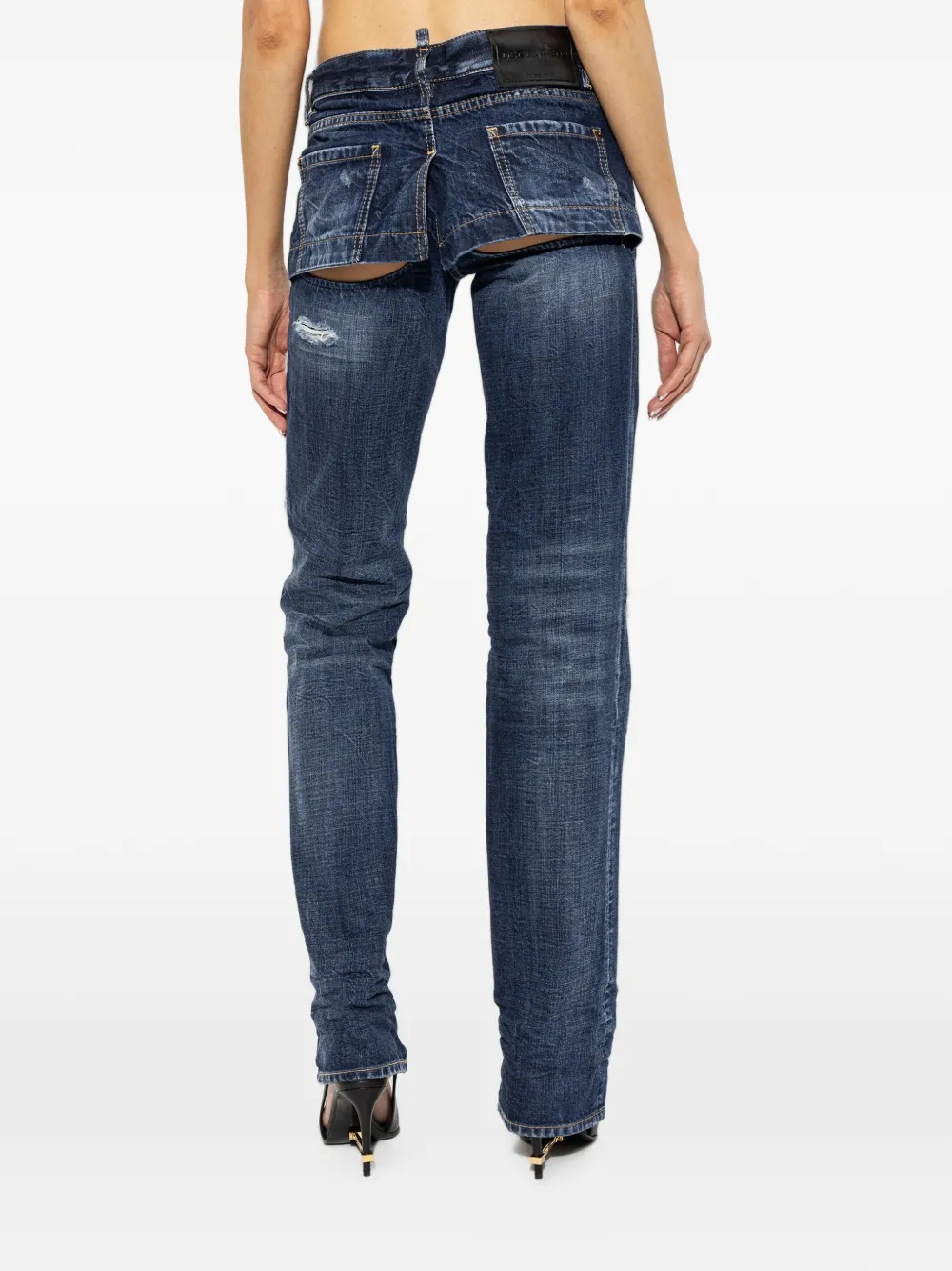DSQUARED2 distressed cut-out jeans Blauw