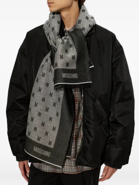 Moschino monogram-pattern logo-print scarf