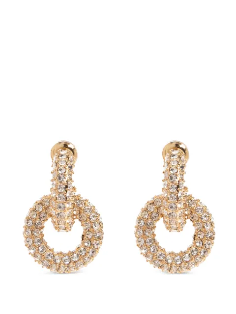 Self-Portrait crystal-embellished hoop earrings