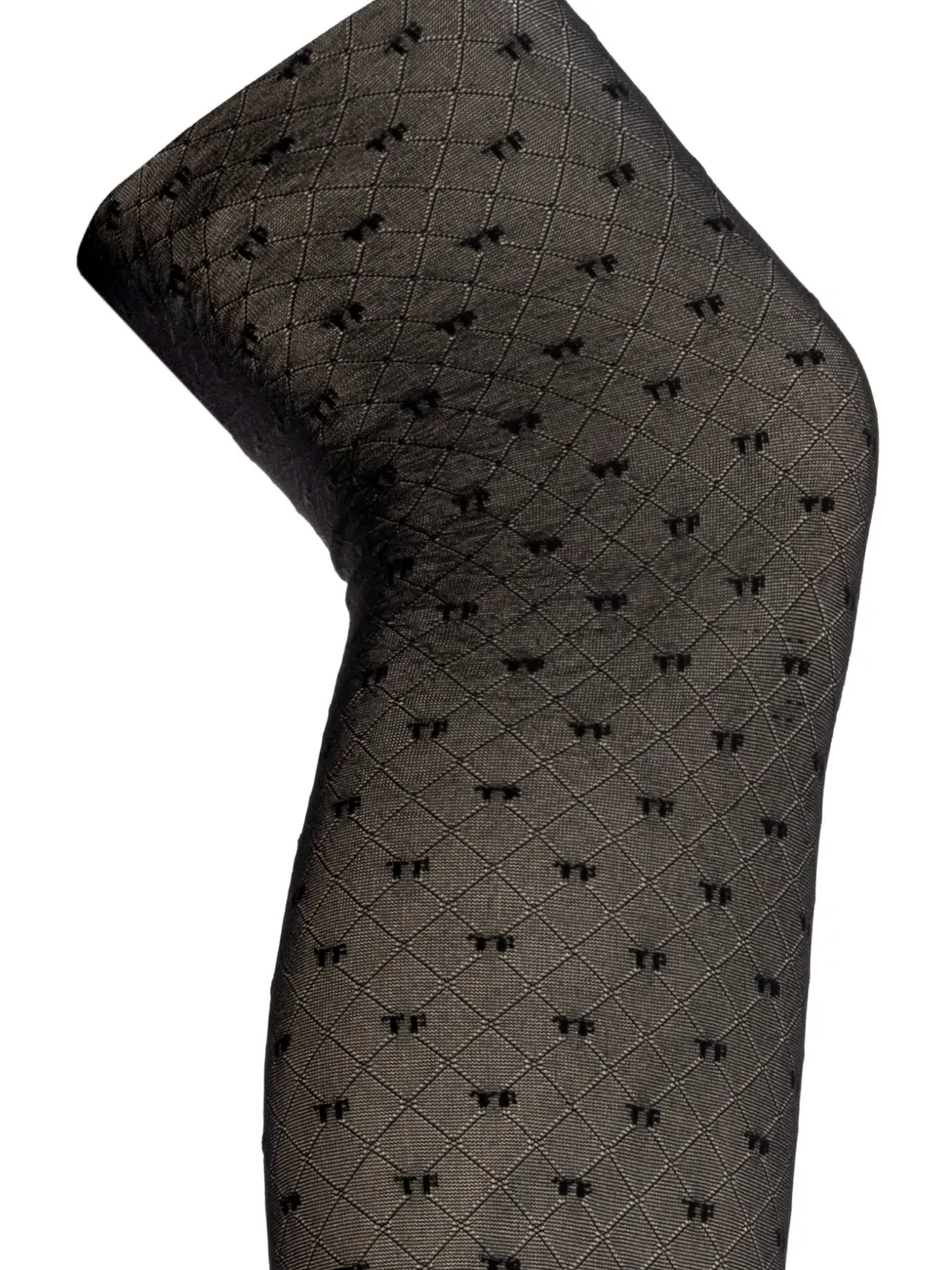 TOM FORD Ruitgebreide panty met monogram-patroon Zwart