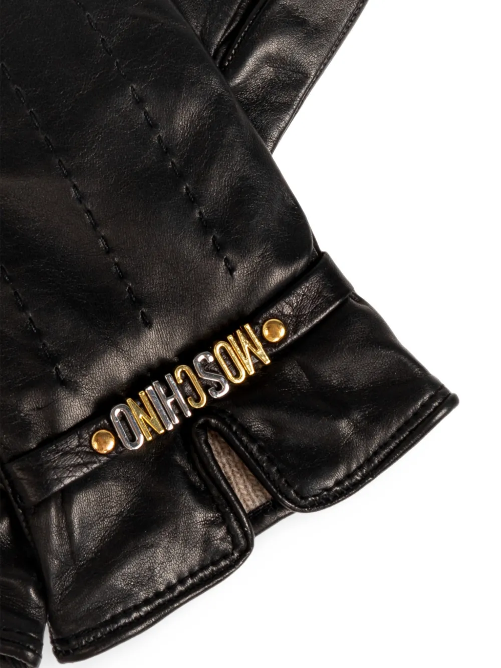 Moschino Leren handschoenen Zwart