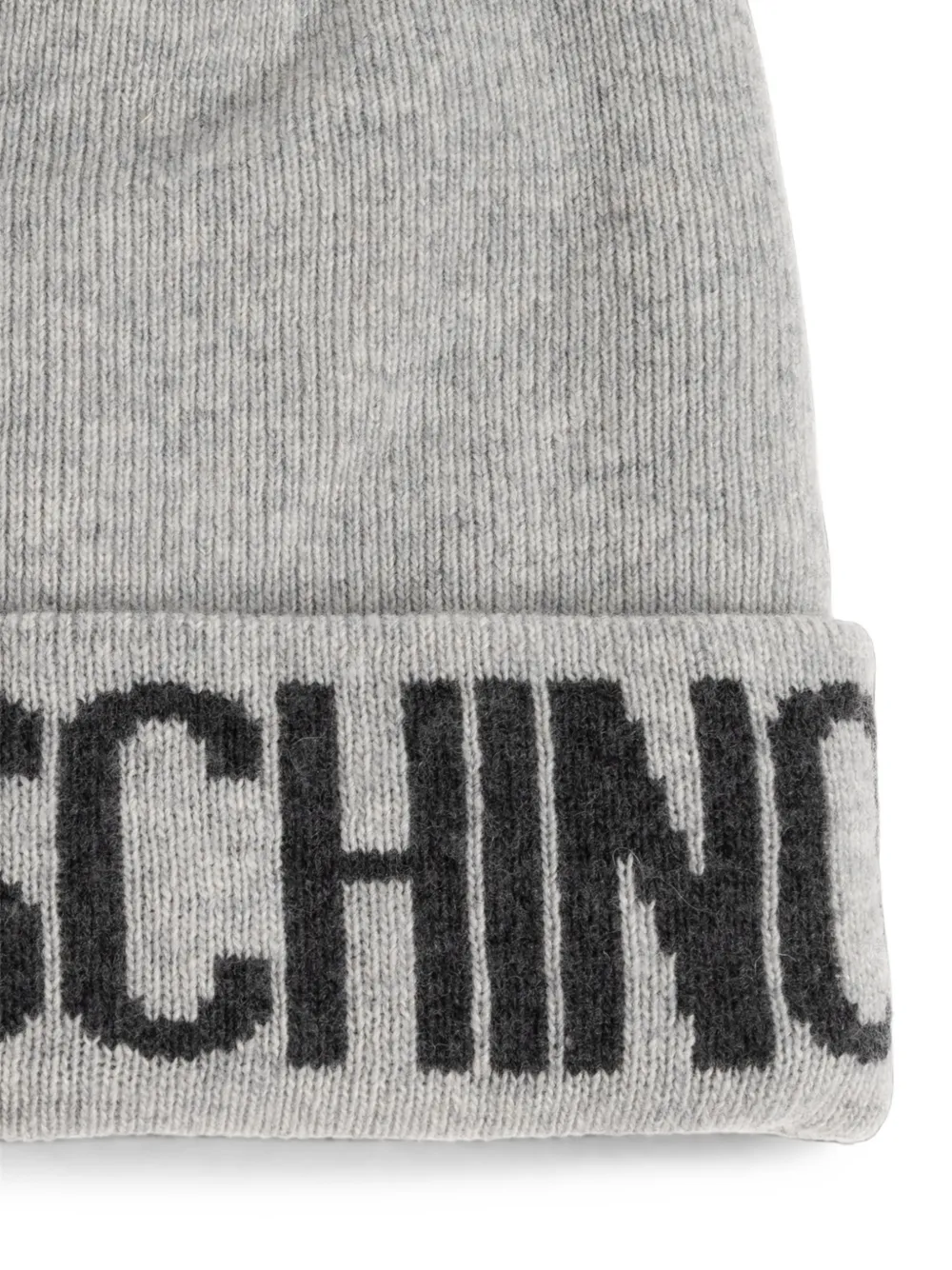 Moschino Intarsia muts met logo Grijs