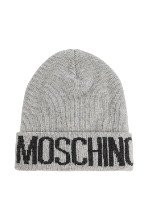 Moschino logo-intarsia beanie hat