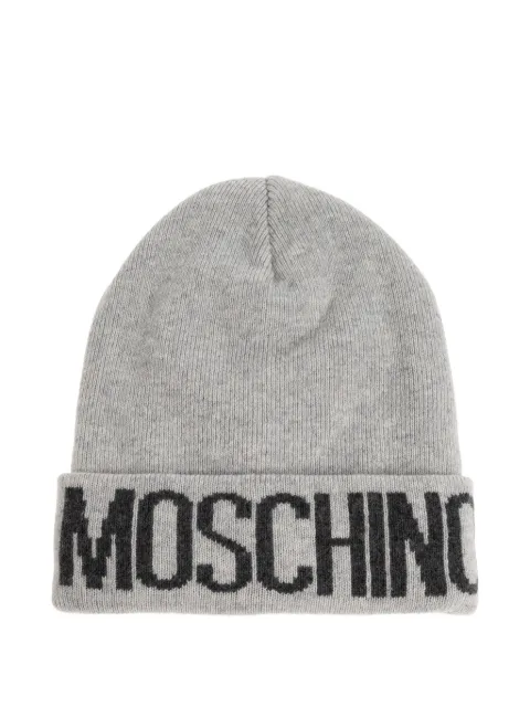 Moschino logo-intarsia beanie hat