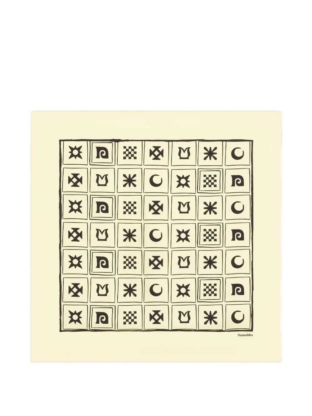 Nanushka Foulard in seta con stampa grafica - Toni neutri