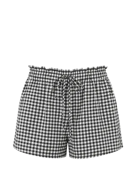 Xirena gingham-print ruffled shorts