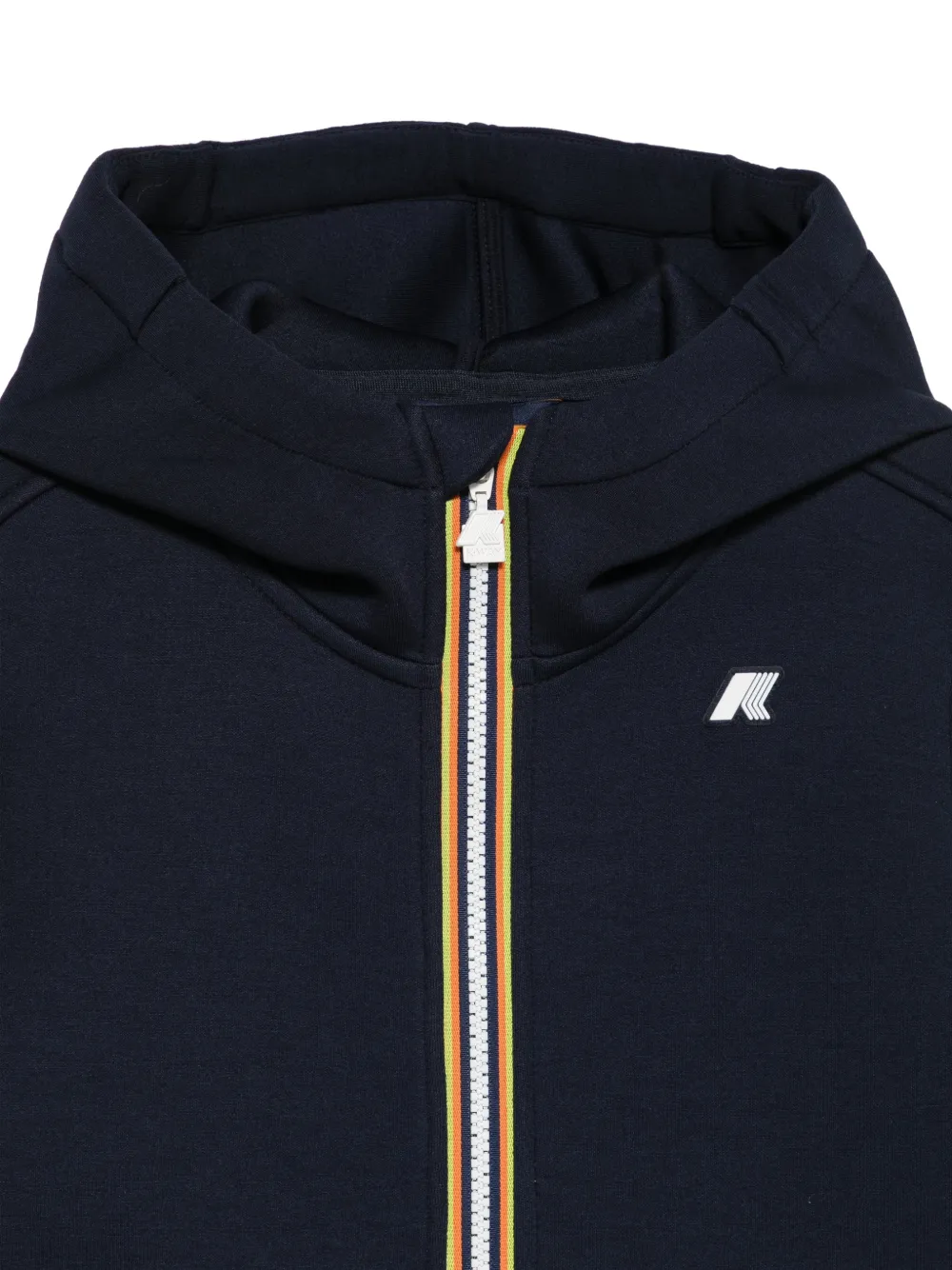 K Way Kids Hoodie met logoprint en rits Blauw