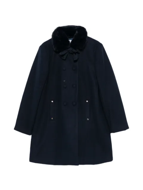 Abel & Lula bow-detail double-breasted coat