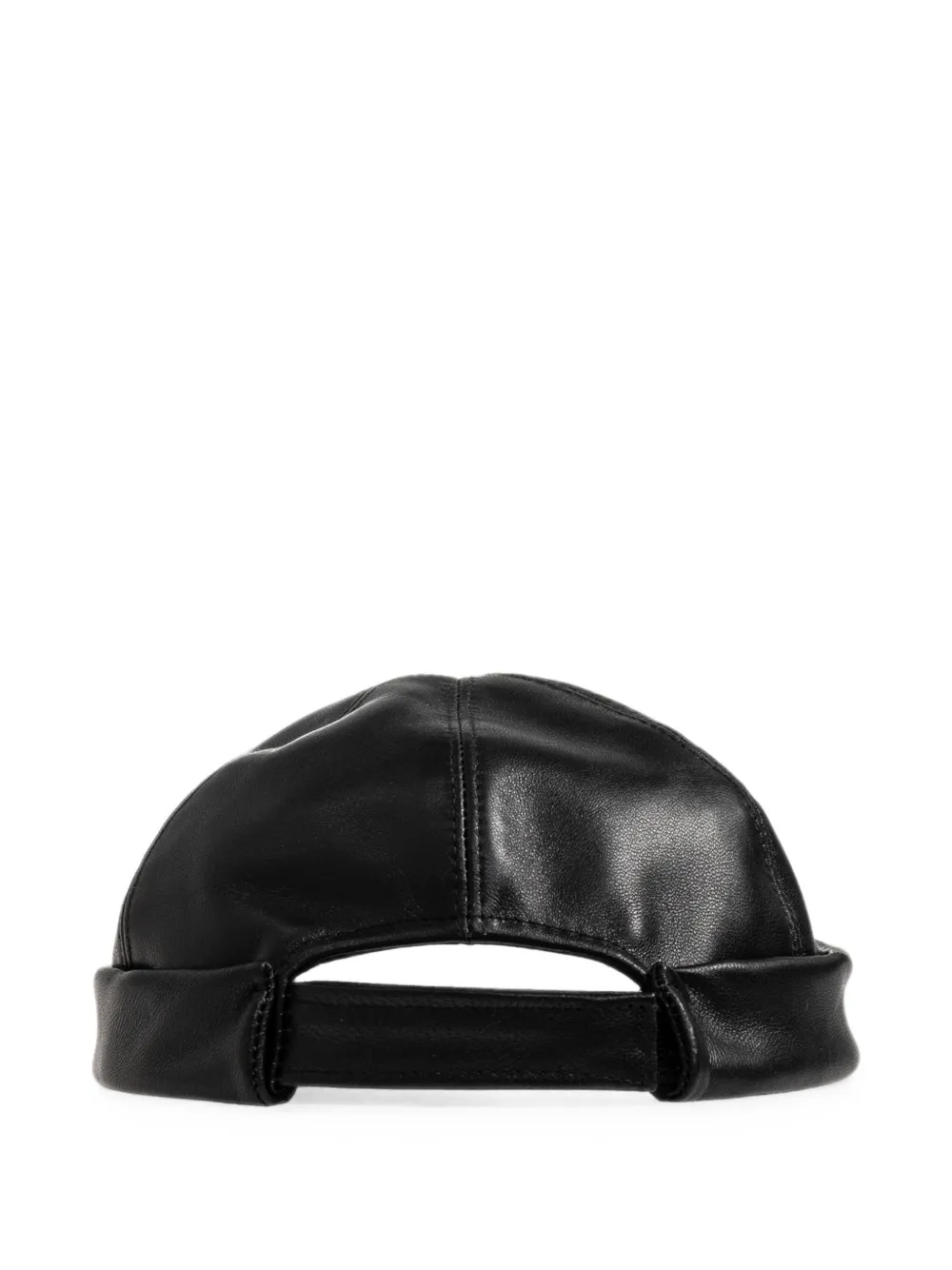 Moschino Leren hoed met logo-patch Zwart
