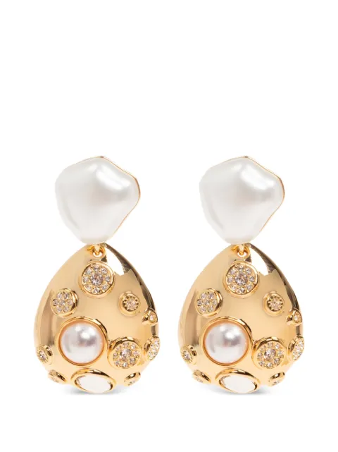 Self-Portrait crystal-embellished drop earrings