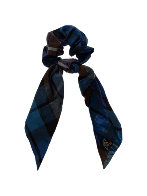 Vivienne Westwood tartan-print knotted hair scrunchie