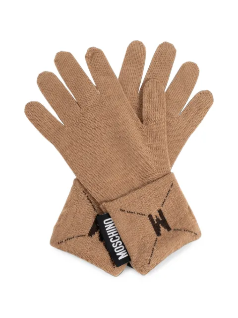 Moschino logo-tag wool gloves