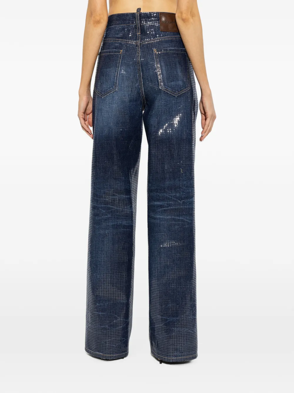 DSQUARED2 Baggy jeans verfraaid met pailletten Blauw