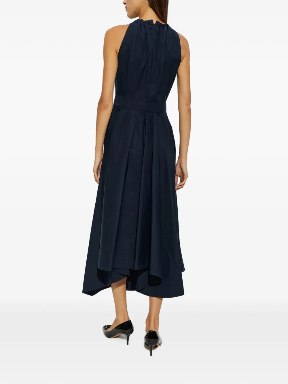 Givenchy Asymmetrische jurk met gestrikte hals Blauw