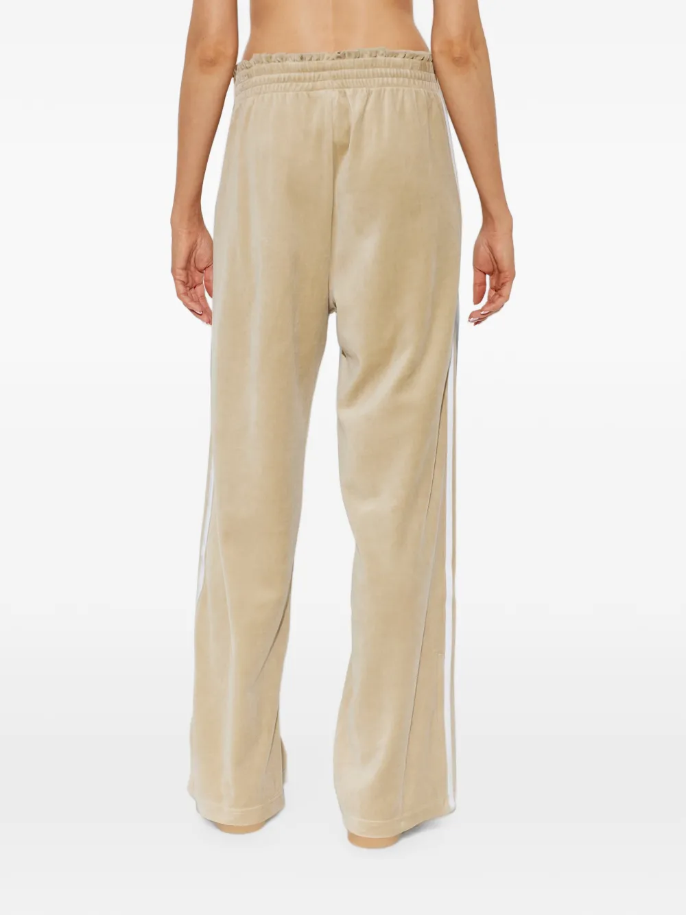 adidas logo-embroidered side-stripe track pants Beige