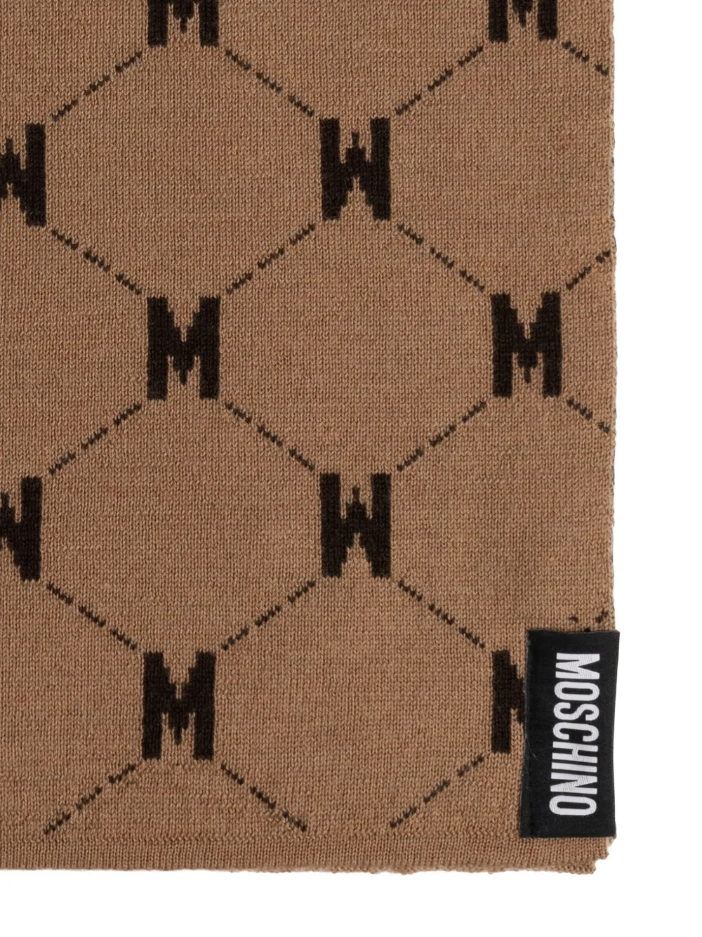 Moschino Sjaal met monogram-print Bruin