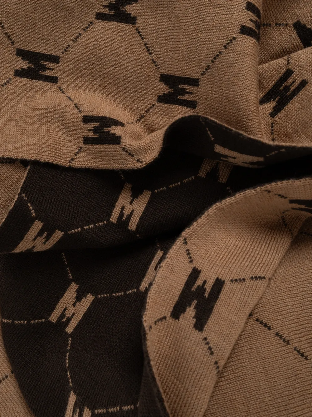 Moschino Sjaal met monogram-print Bruin