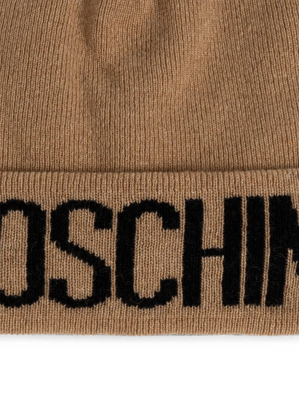 Moschino Intarsia muts met logo Bruin