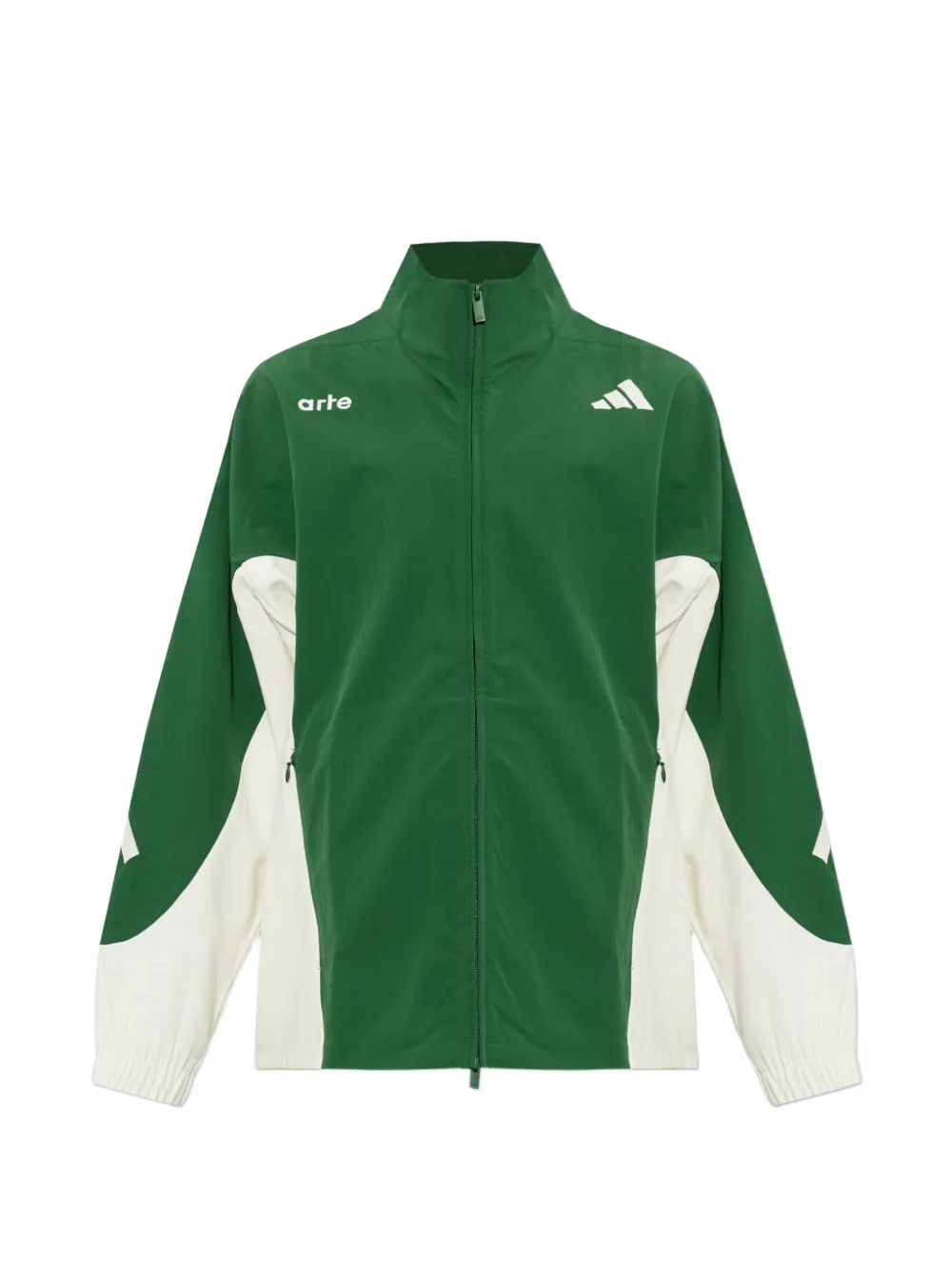 Adidas Originals Xarte Antwerp Z.n.e. Colour-block Logo-embroidered Performance Jacket In Green