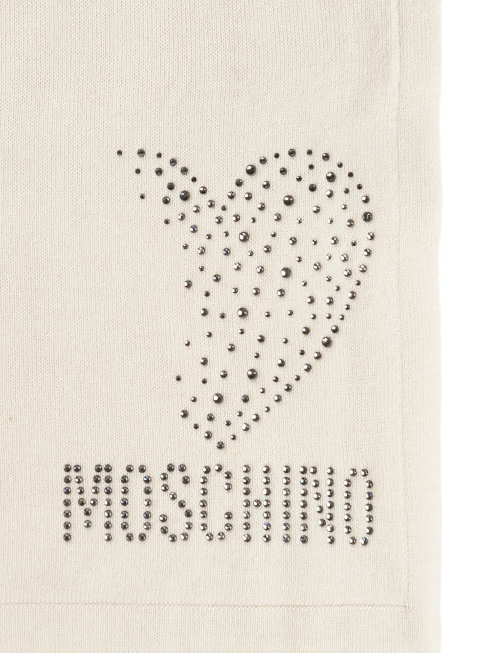 Moschino Sjaal verfraaid met pailletten en hart-patroon Beige