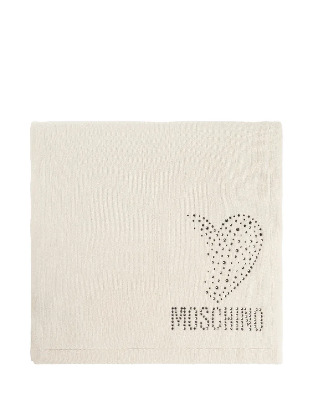 Moschino Sequin-embellished Heart-motif Scarf In White