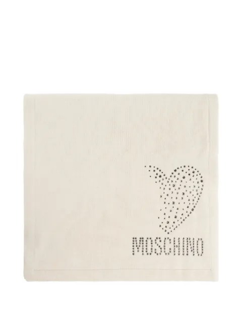 Moschino sequin-embellished heart-motif scarf