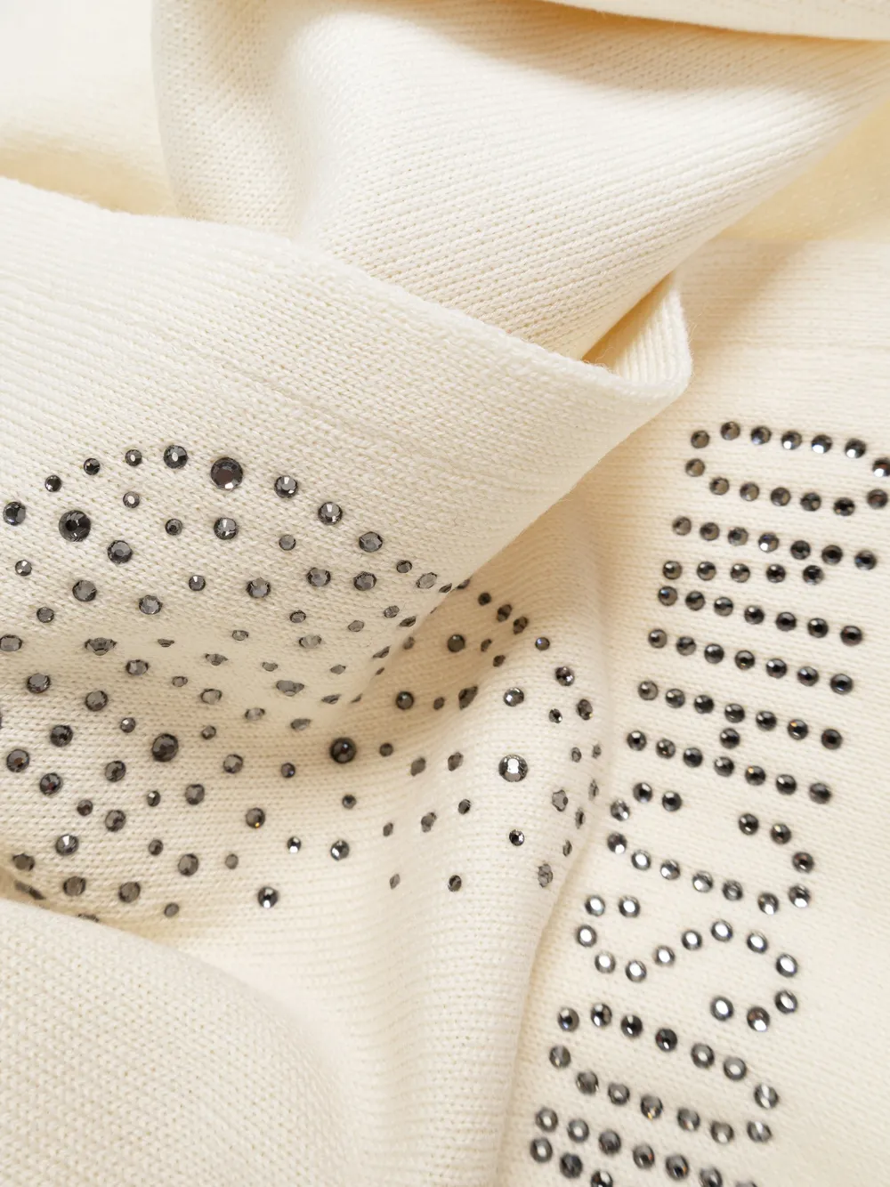 Moschino Sjaal verfraaid met pailletten en hart-patroon Beige