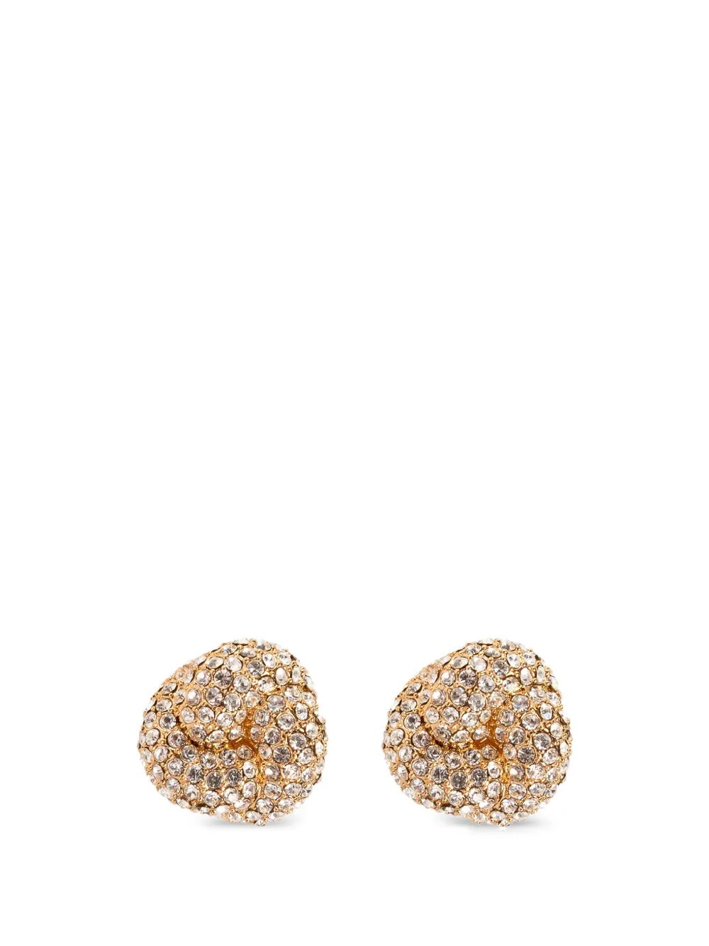 Self-Portrait crystal-embellished knot earrings - Oro