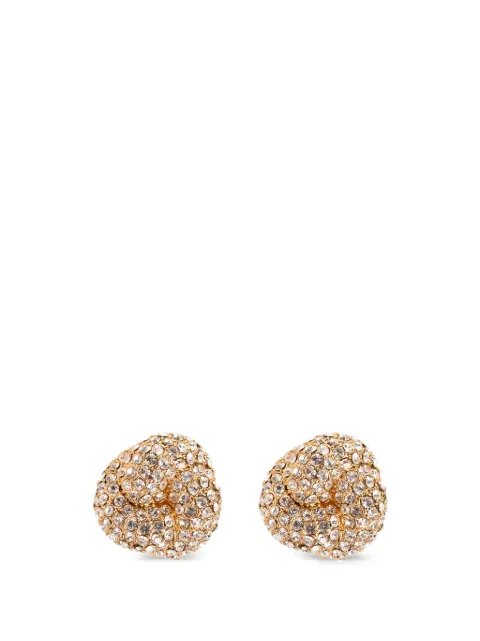 Self-Portrait crystal-embellished knot earrings