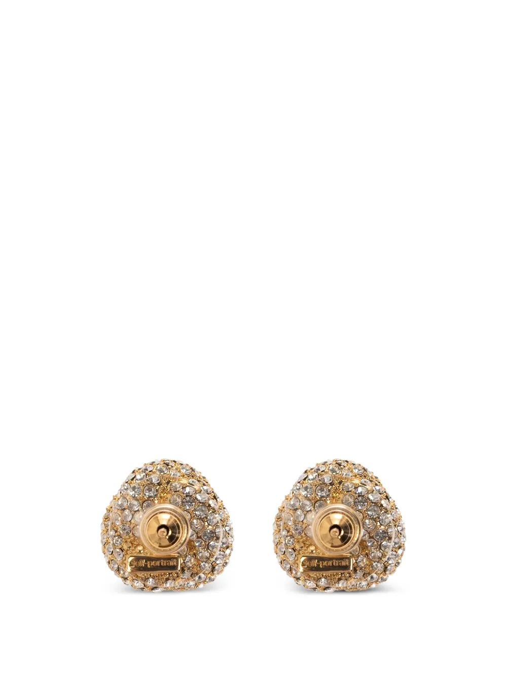 Self-Portrait Crystal-embellished Knot Earrings in Gold, view 3
