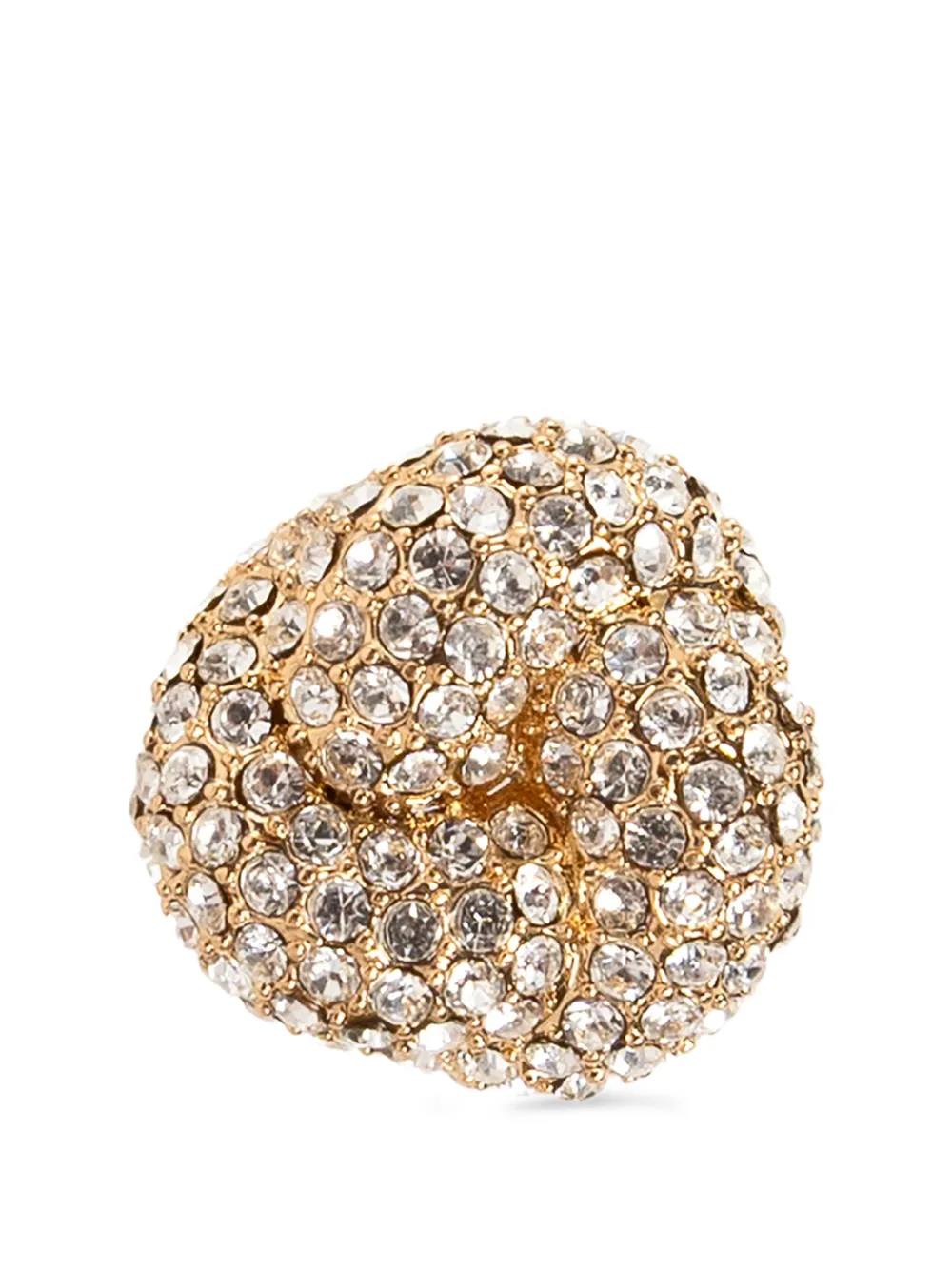 Self-Portrait Crystal-embellished Knot Earrings in Gold, view 4