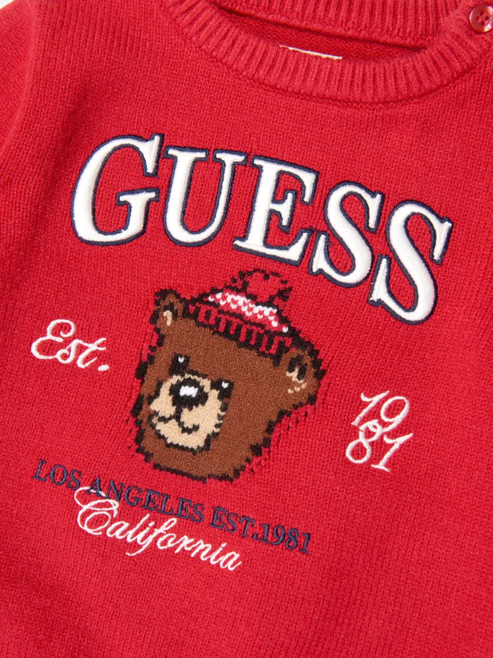 guess kids Set van broek en trui met beer-intarsia Rood