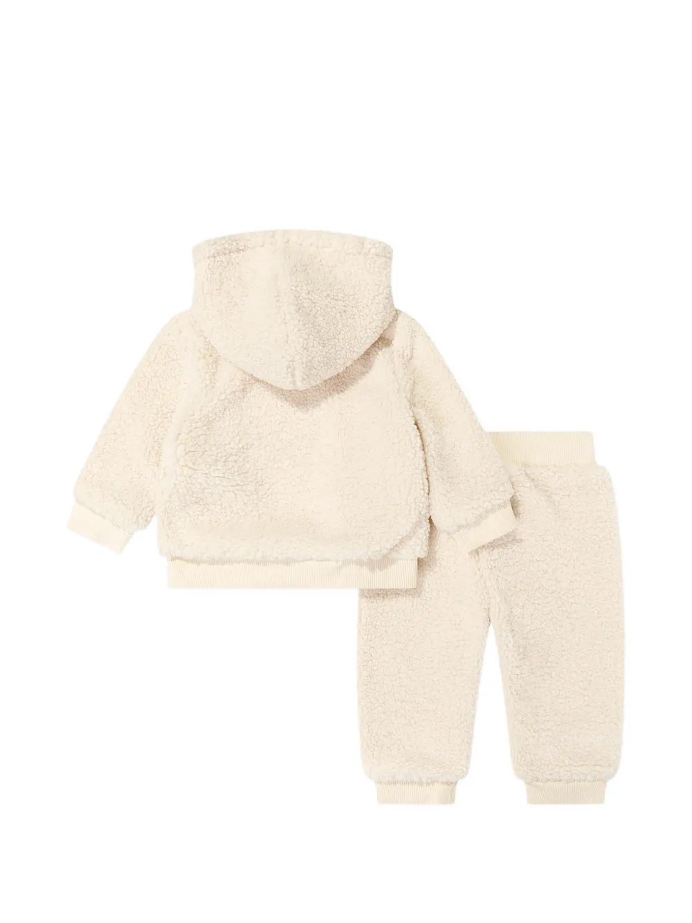 guess kids Trainingspak met teddytextuur en borduurwerk Beige
