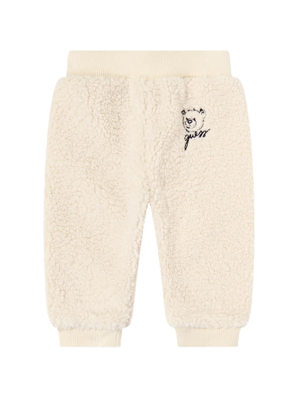 guess kids Trainingspak met teddytextuur en borduurwerk Beige