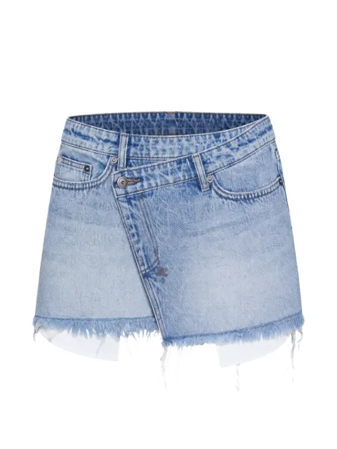 Ksubi Rap asymmetric frayed mini skirt