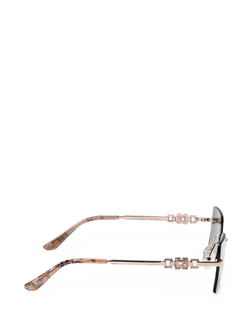 GUESS EYEWEAR Zonnebril met geometrisch montuur Bruin