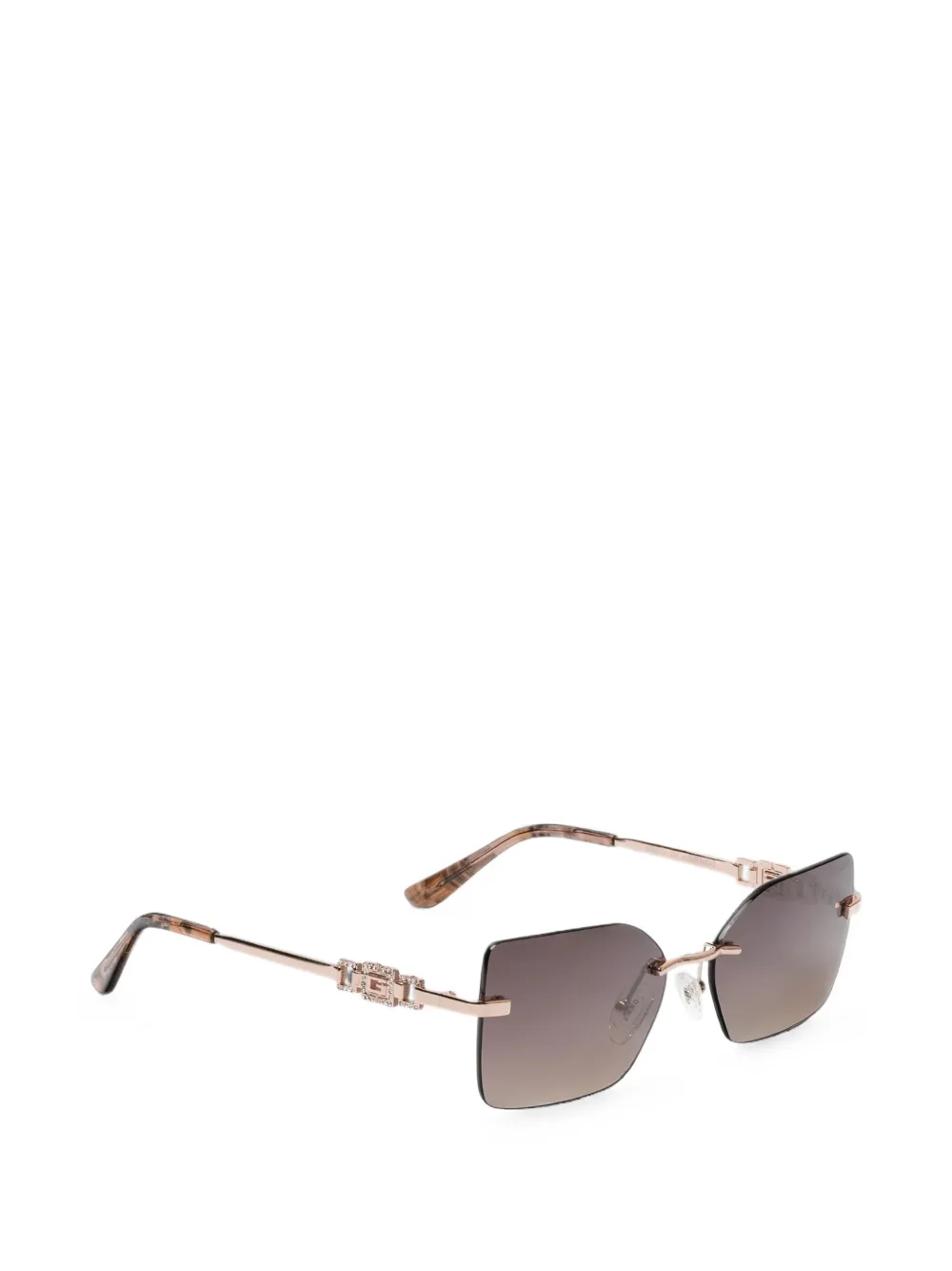 GUESS EYEWEAR Zonnebril met geometrisch montuur Bruin