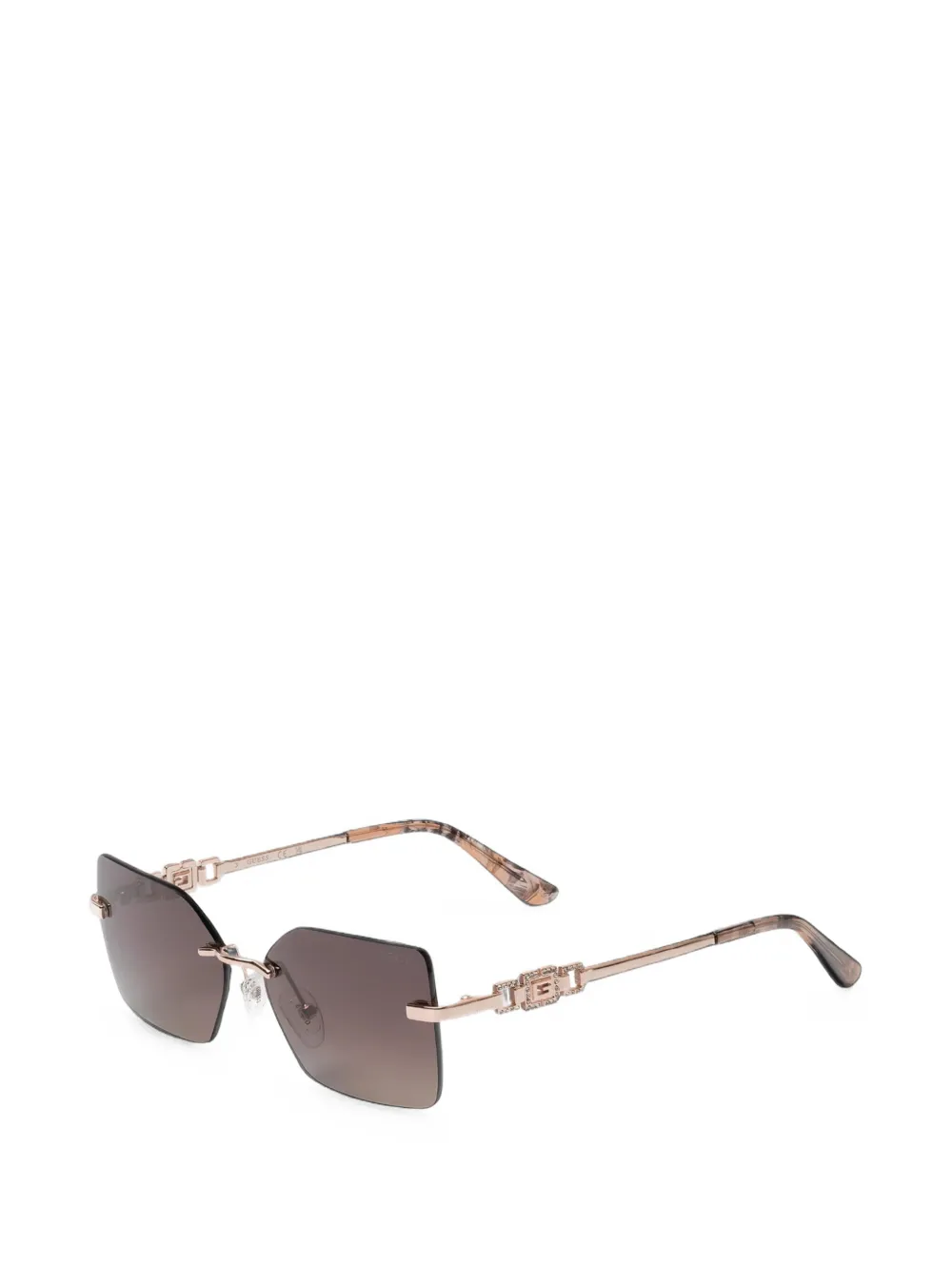 GUESS EYEWEAR Zonnebril met geometrisch montuur Bruin