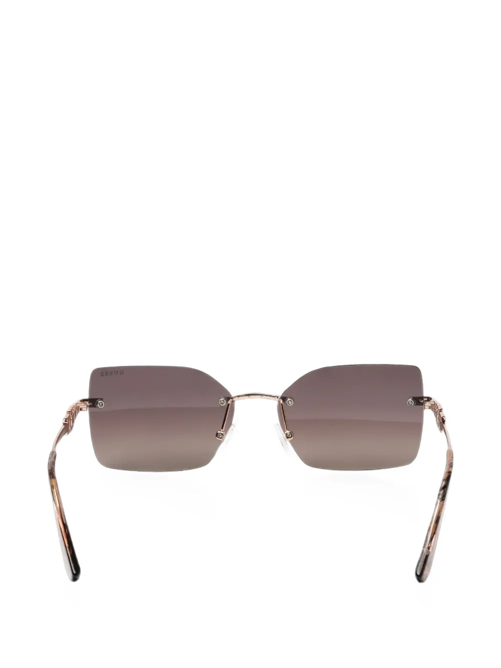GUESS EYEWEAR Zonnebril met geometrisch montuur Bruin