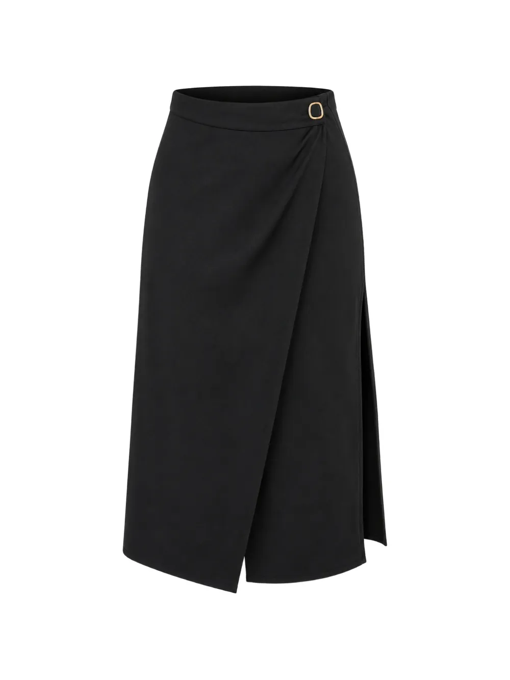 Alpha Studio Buckle-detail Wrap Midi Skirt In 블랙