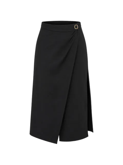 ALPHA STUDIO buckle-detail wrap midi skirt