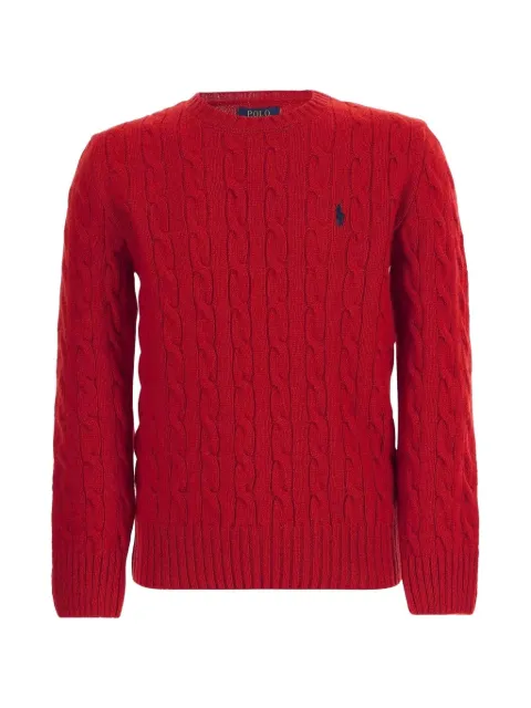 POLO RALPH LAUREN KIDS cable-knit logo-embroidered sweater