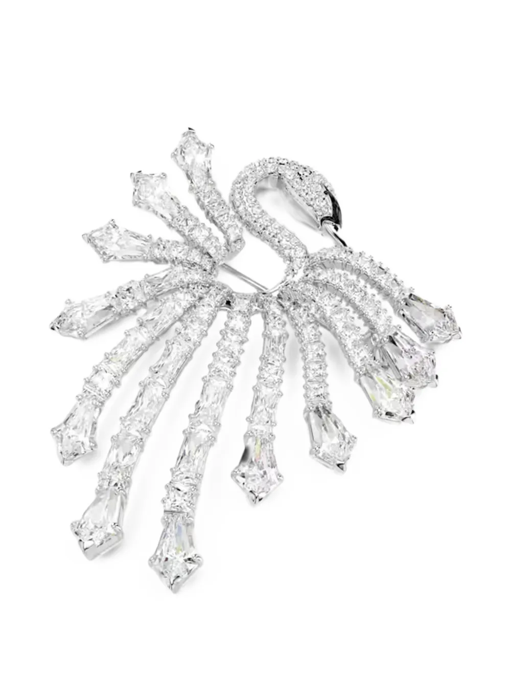Swarovski swan crystal-embellished brooch · OS