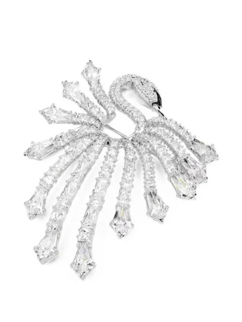 Swarovski swan crystal-embellished brooch