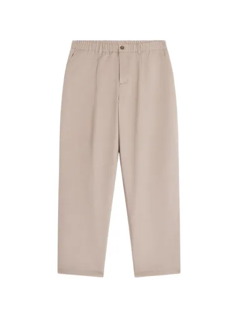 Maison Kitsuné logo-embroidered pleated trousers