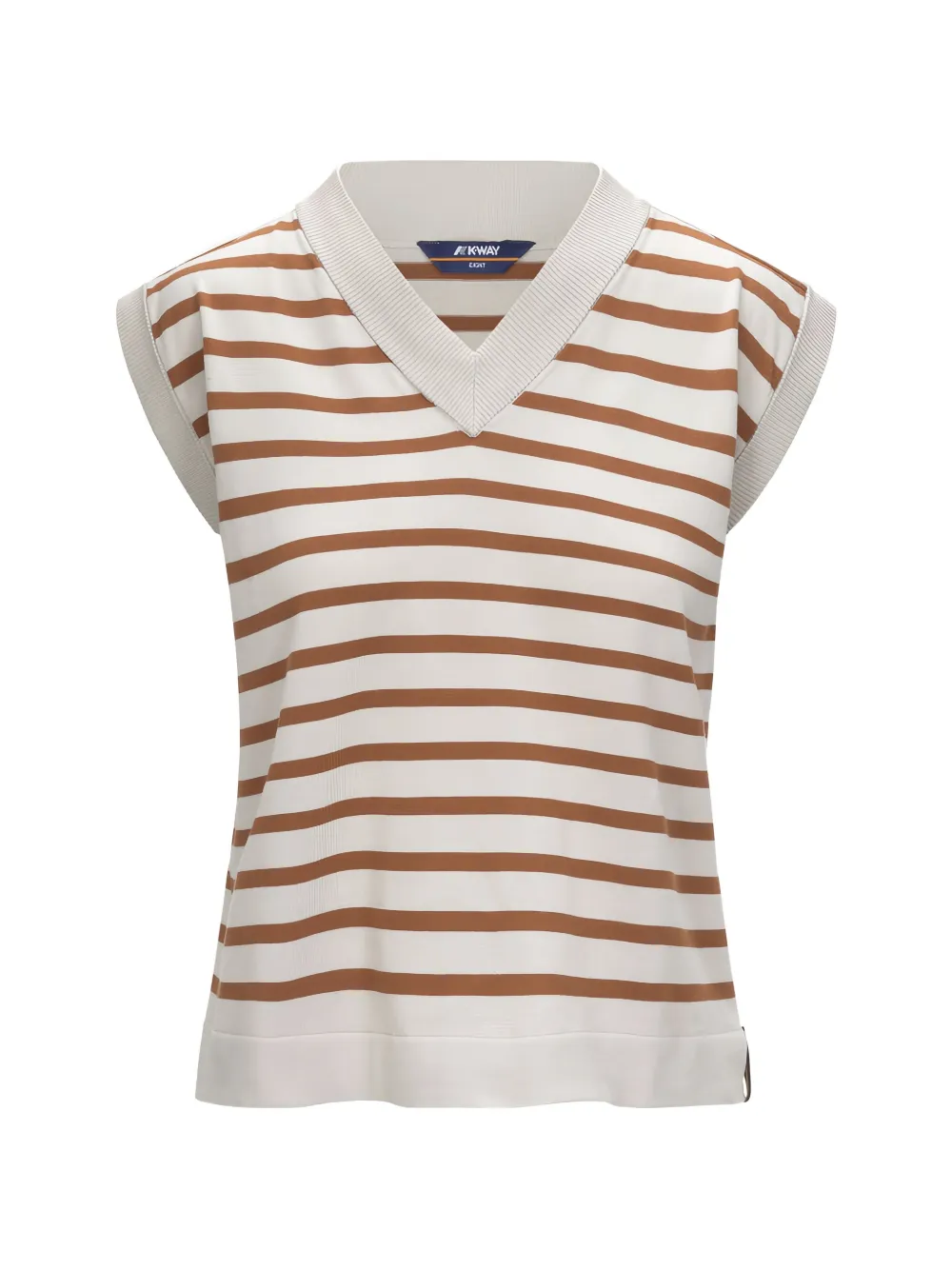 K-Way Jener striped V-neck top - Bianco