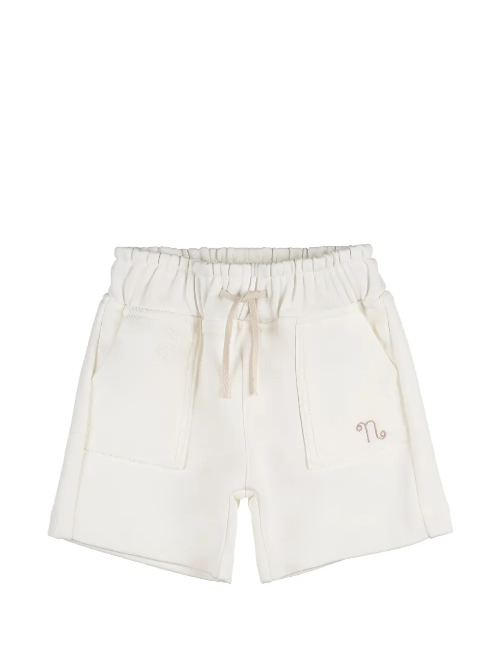 NANAN logo-embroidered drawstring shorts - Toni neutri