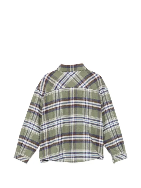 ASPESI KIDS 체크 패턴 로고 자수 셔츠